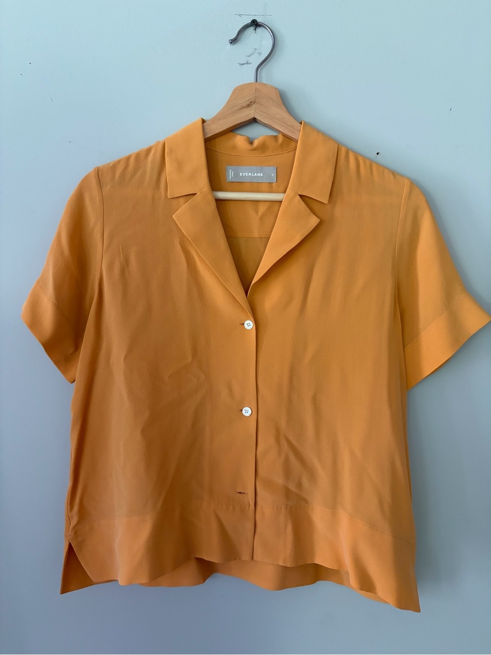 EVERLANE Silk Boxy Blouse Apricot Size 0
